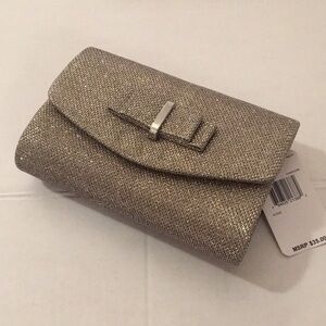 NWT Gunne Sax Alexis Silver Sparkly Clutch